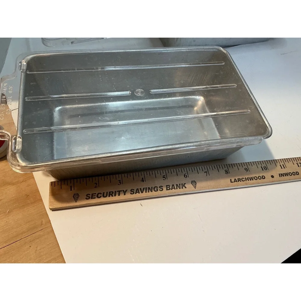 Vintage Aluminum Loaf Pan Set 6pc Silver Bread Baking Tins with Lids Multi Size